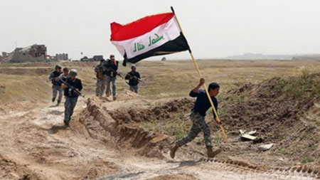 Lực lượng quân đội Iraq treo cờ ở những địa bàn vừa giành được từ tay Nhà nước Hồi giáo.